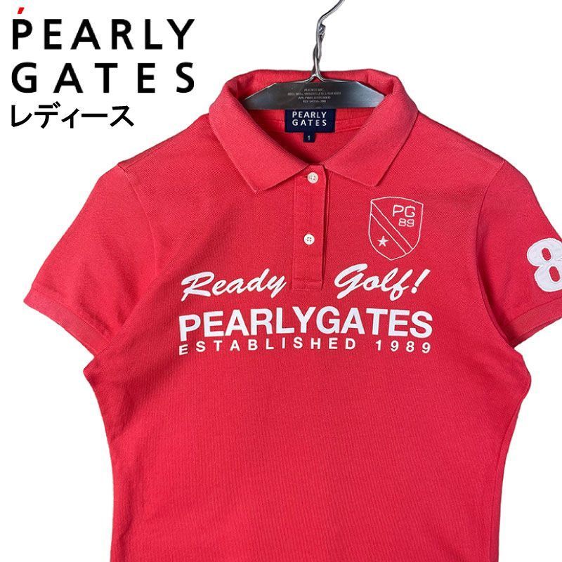 PEARLY GATES パーリーゲイツ レディース 半袖ポロシャツ レッド 1 ゴルフウェア 2307-NP-9660-GO3_画像1