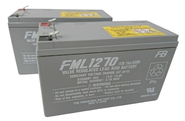 新品 RBC5J : RBC48L 互換品 FML1270[2本セット] コネクター無 国産電池使用 UPS U700/SUA750JB/SU500J/SMT500J/SMT750J_画像2
