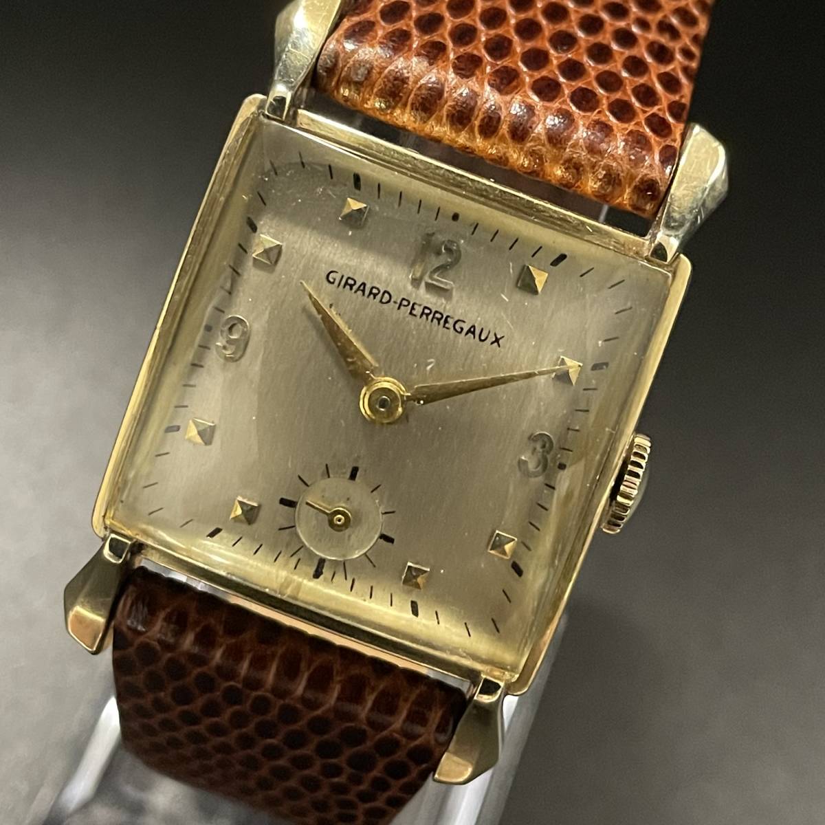 【美品】ジラールペルゴ/Girard Perregaux/スクエア/1950’s/ゴールド/10KGF/アンティーク/手巻き/金張/メンズ腕時計/動作良好/純正