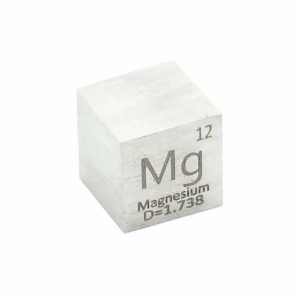 ◆マグネシウム◆原子番号12 Mg 10mm×10mm Magnesium 99.99％ 元素キューブ コレクション 収集 科学 元素関連シリーズ Q555_画像2