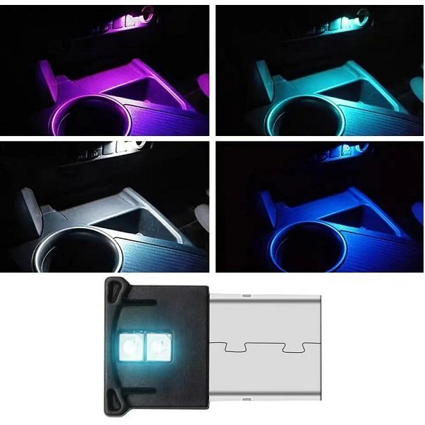 LED USB RGB イルミライト 雰囲気ライト 8色切替 単色可 呼吸 3モード点灯 調光可 自動感知 車内 室内 部屋 高輝度 小型 トラック バイク F_画像4