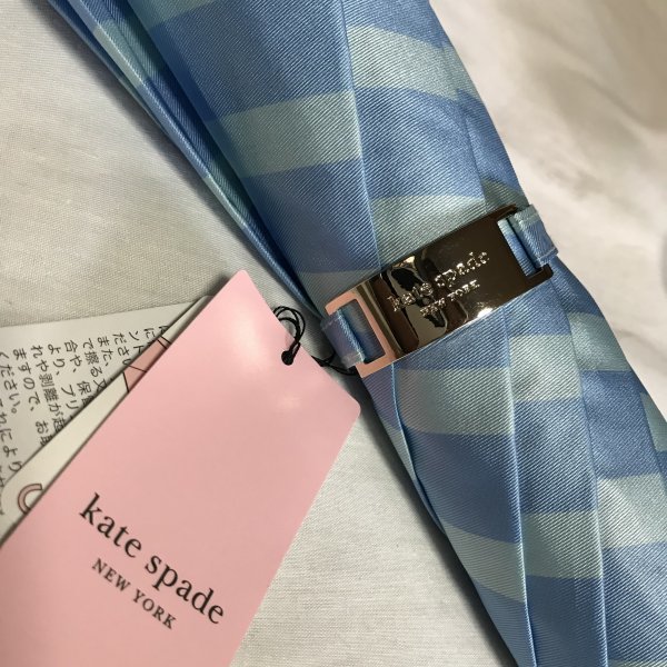 《新品》Kate spade new york・ケイトスペードニューヨーク／雨用長傘・雨傘【ボーダー・ブルー 水色】_画像3