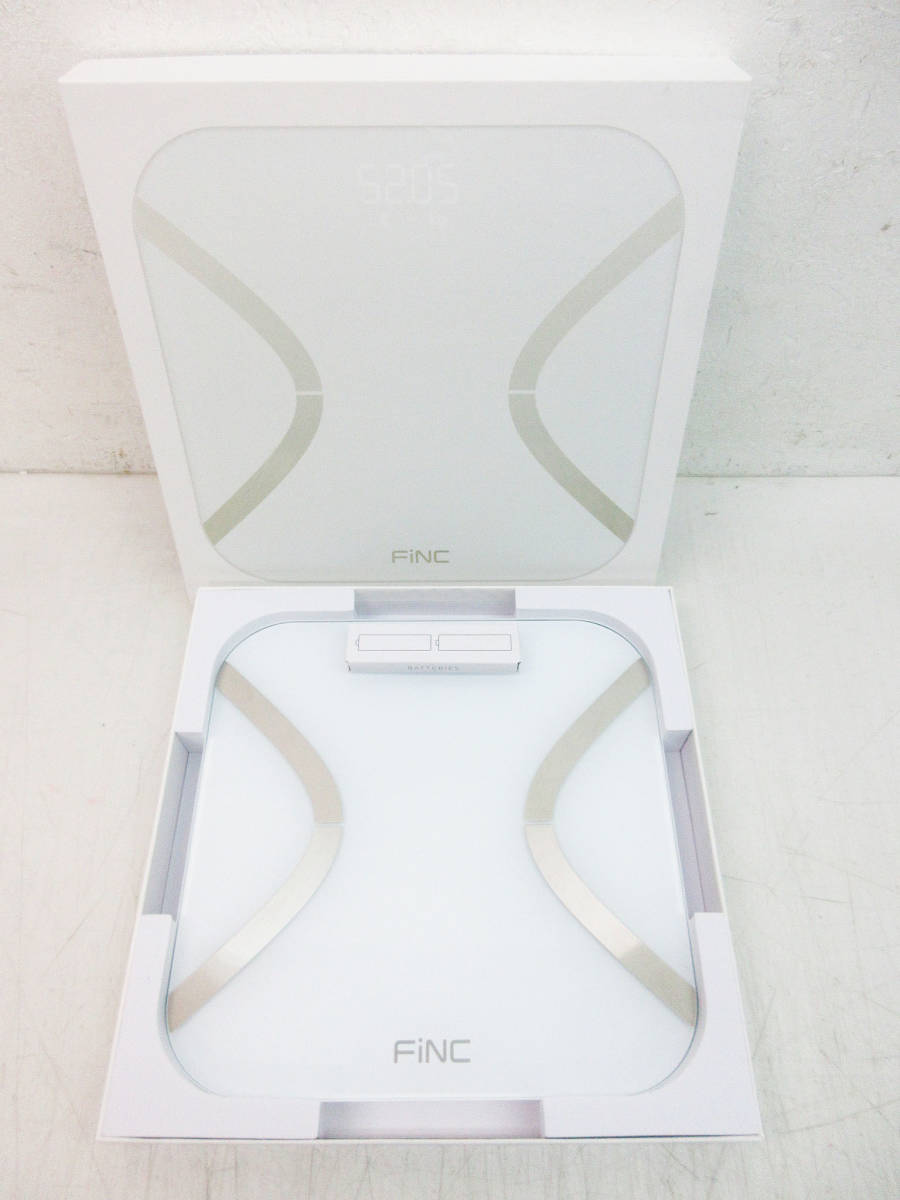 MA1501【薄型 高性能体重計】FiNC SmartScale CS20E mini★体重計/BMI/内臓脂肪/体脂肪/体年齢/基礎代謝/皮下脂肪 etc 11項目測定★未使用_画像2