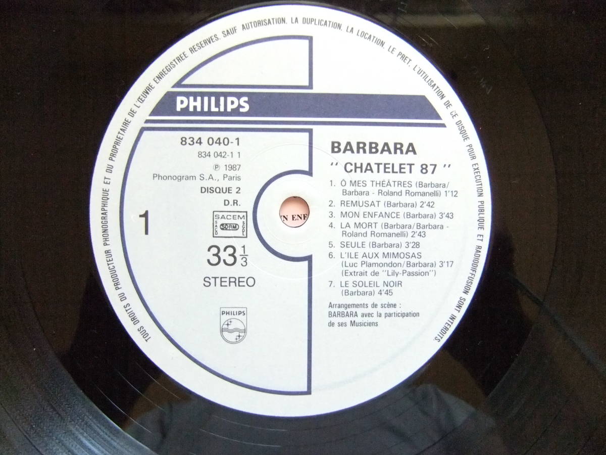 バルバラ「シャトレ’８７」barbara / chatelet 87 25PP-245-246 2LP_画像4