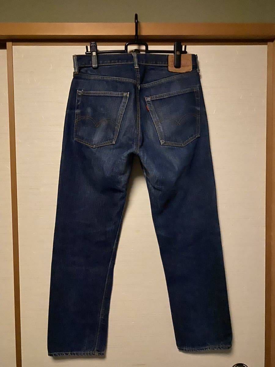 極上 濃紺 Levi's 505 66前期 イエロー脇割 W34 スレーキスタンプ 70s