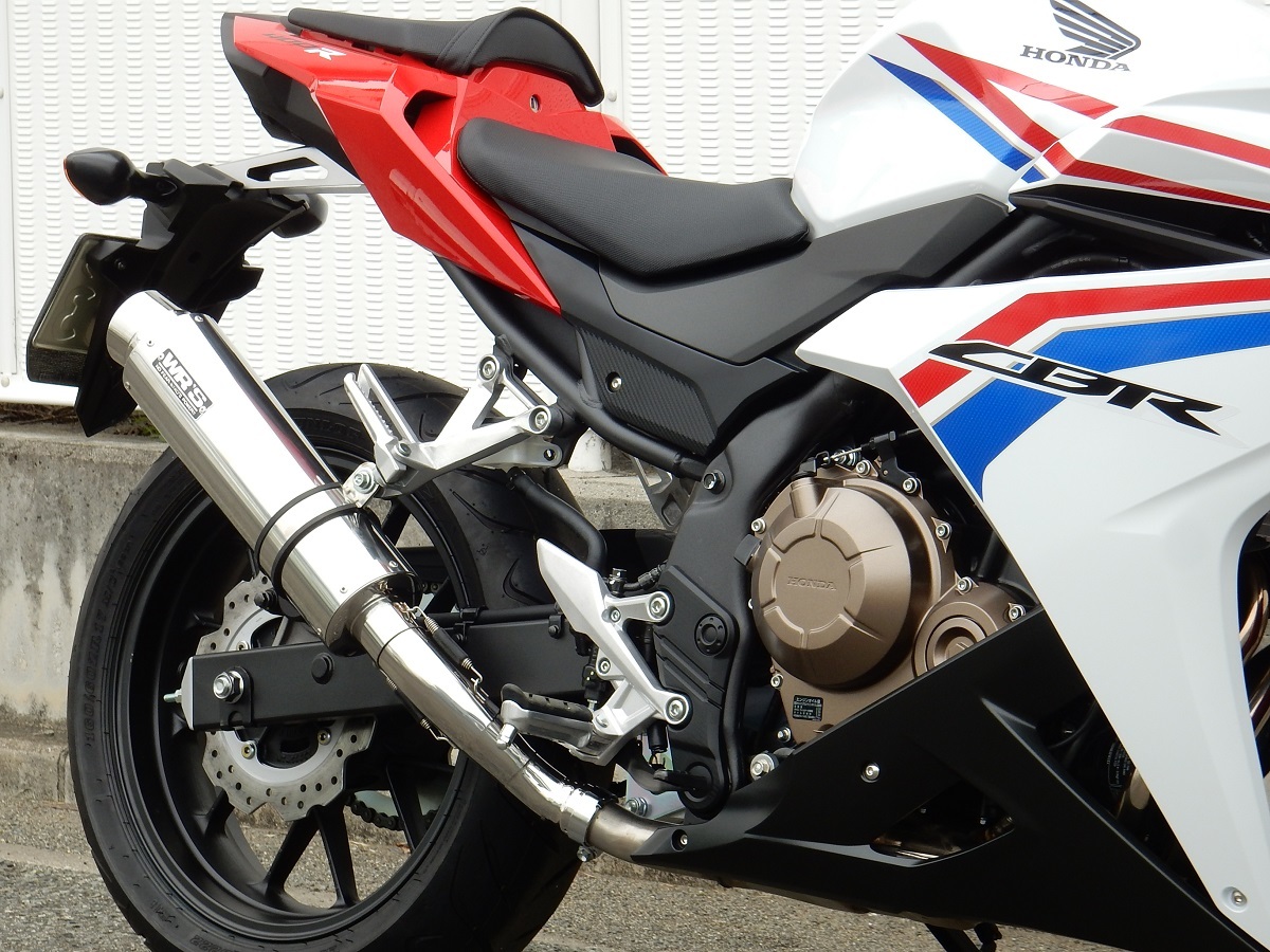 新品 WR’S CBR400R('16～) (2BL-NC47) スリップオン ラウンドタイプ ステンレス/ステンレス BF1430JM ダブルアールズ マフラー_画像4