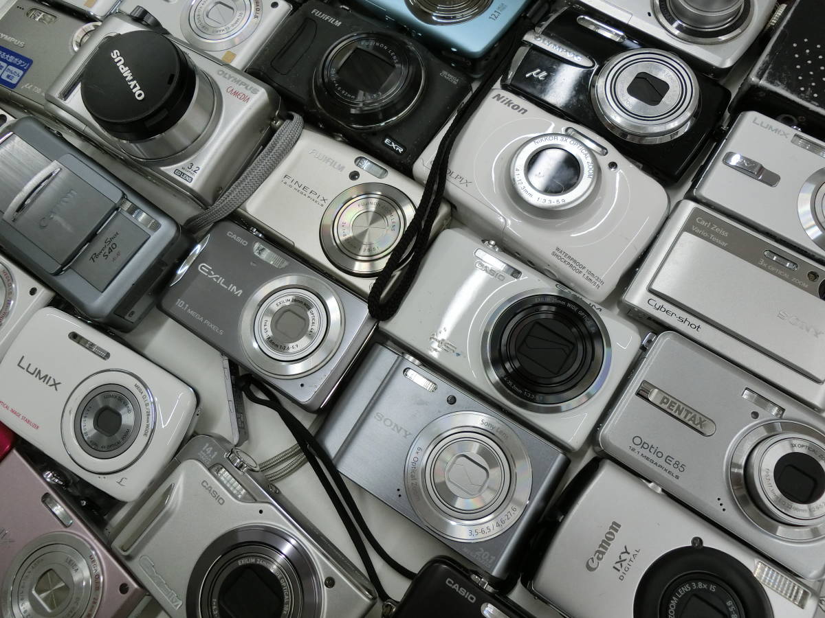 【１円～】コンパクトデジタルカメラ35台+デジタルビデオカメラ２台セット 訳あり Canon FUJIFILM SONY CASIO Nikon PENTAXなど_画像2