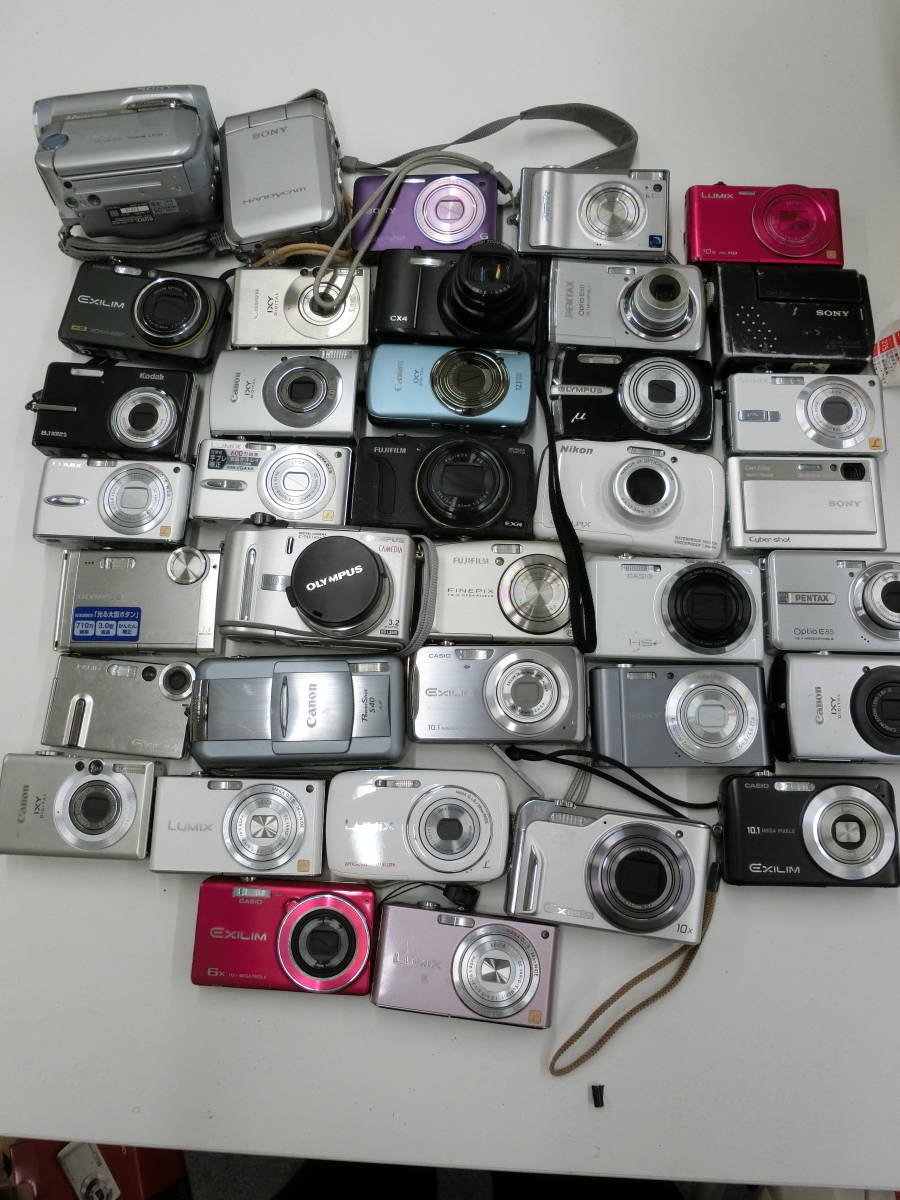 【１円～】コンパクトデジタルカメラ35台+デジタルビデオカメラ２台セット 訳あり Canon FUJIFILM SONY CASIO Nikon PENTAXなど_画像1
