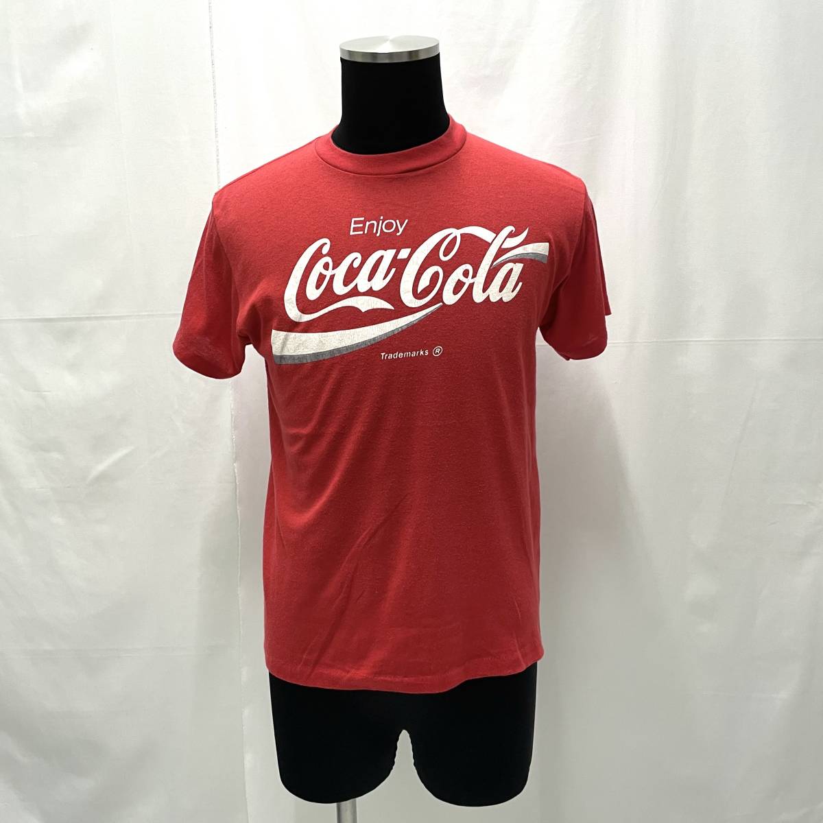 新しいエルメス プリント Cola Coca 80s Tシャツ ポリ混 80年代