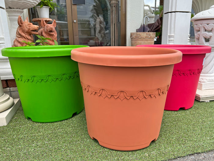  Holland made design planter cylinder color pot 2 piece set φ58cm H48cm resin made plant pot 19 number corresponding free shipping light weight [ special sale goods ]