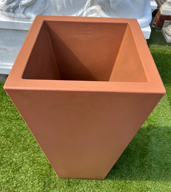  Italy made planter rectangle squirrel chio*44cm H96cm square large pot 14 number corresponding resin made four square shape plant pot decorative plant [ special sale goods ]