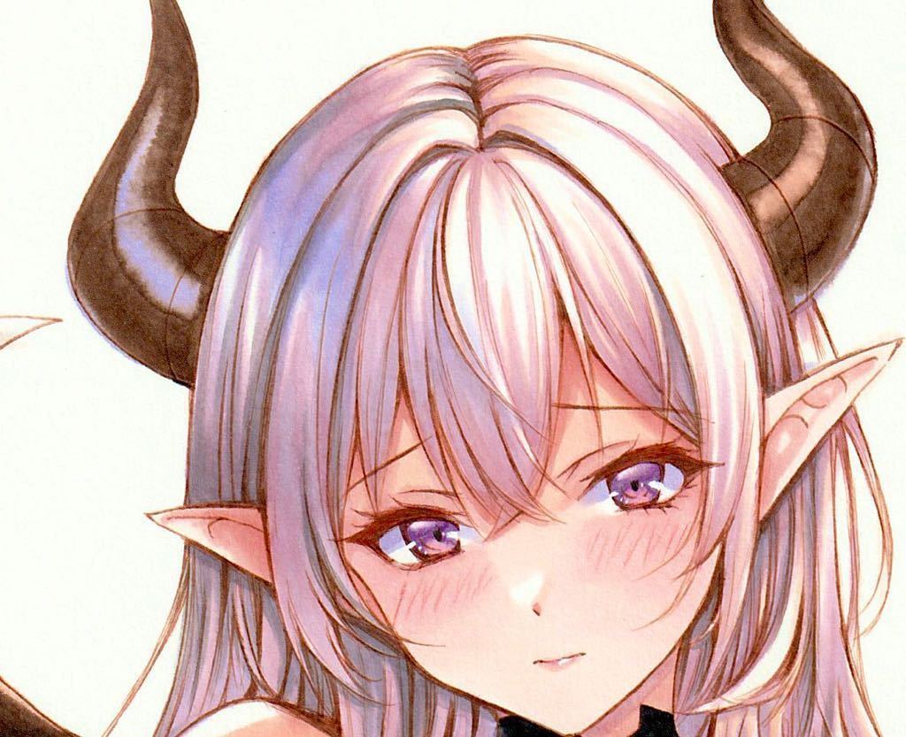 A4手描きイラスト /オリジナル/サキュバス 手描きイラスト