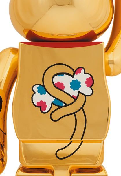 BE@RBRICK ベアブリック 招き猫 ペコちゃん 金運 金メッキ 1000