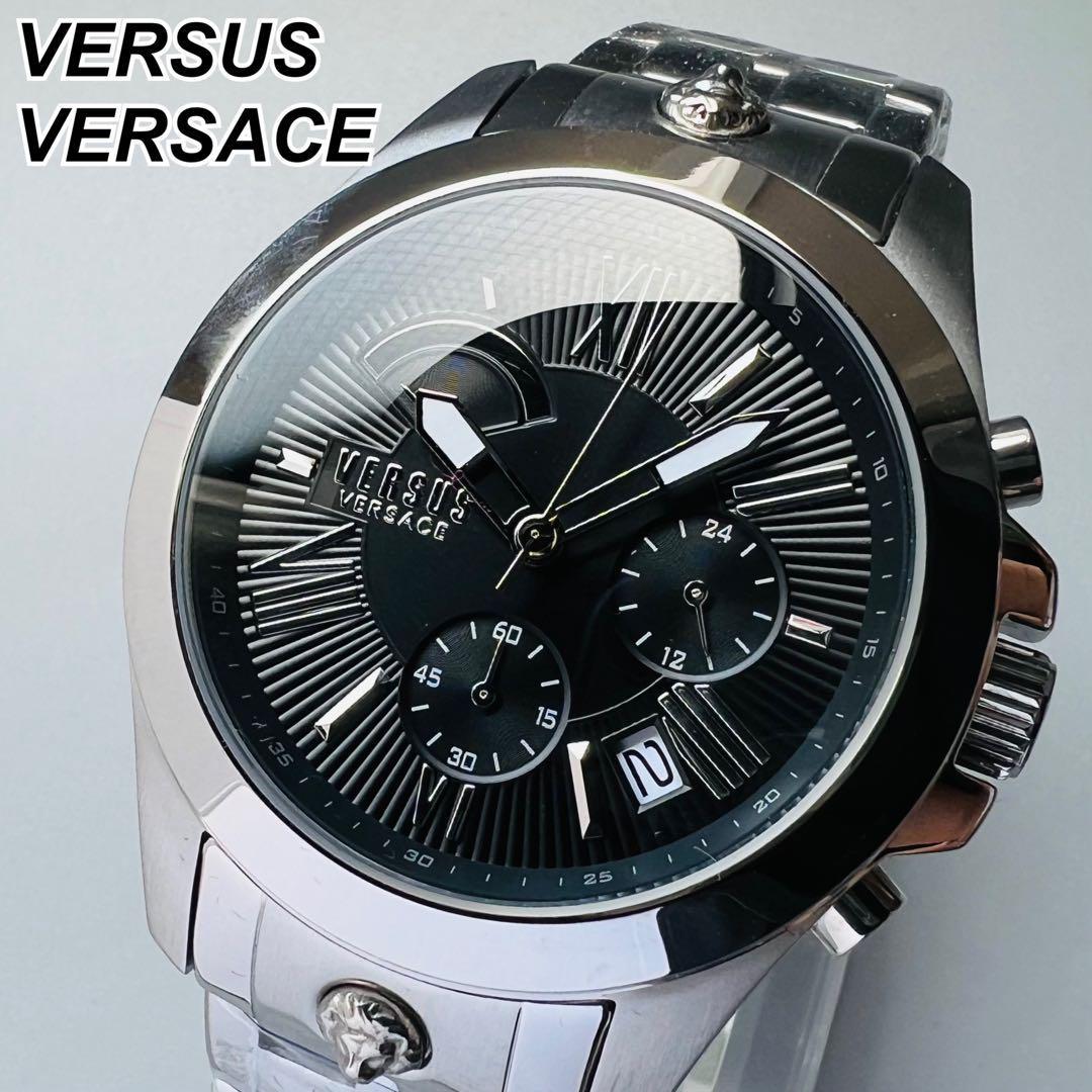 ヴェルサス ヴェルサーチ 腕時計 メンズ クォーツ 新品電池交換済み シルバー 新品 ベルサーチ メンズ クォーツ クロノグラフ ブラック_画像1