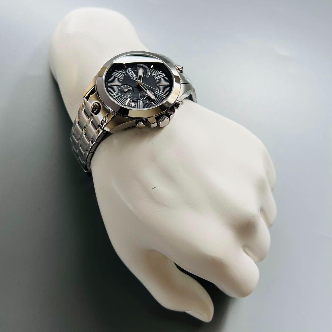 ヴェルサス ヴェルサーチ 腕時計 メンズ クォーツ 新品電池交換済み シルバー 新品 ベルサーチ メンズ クォーツ クロノグラフ ブラック_画像6