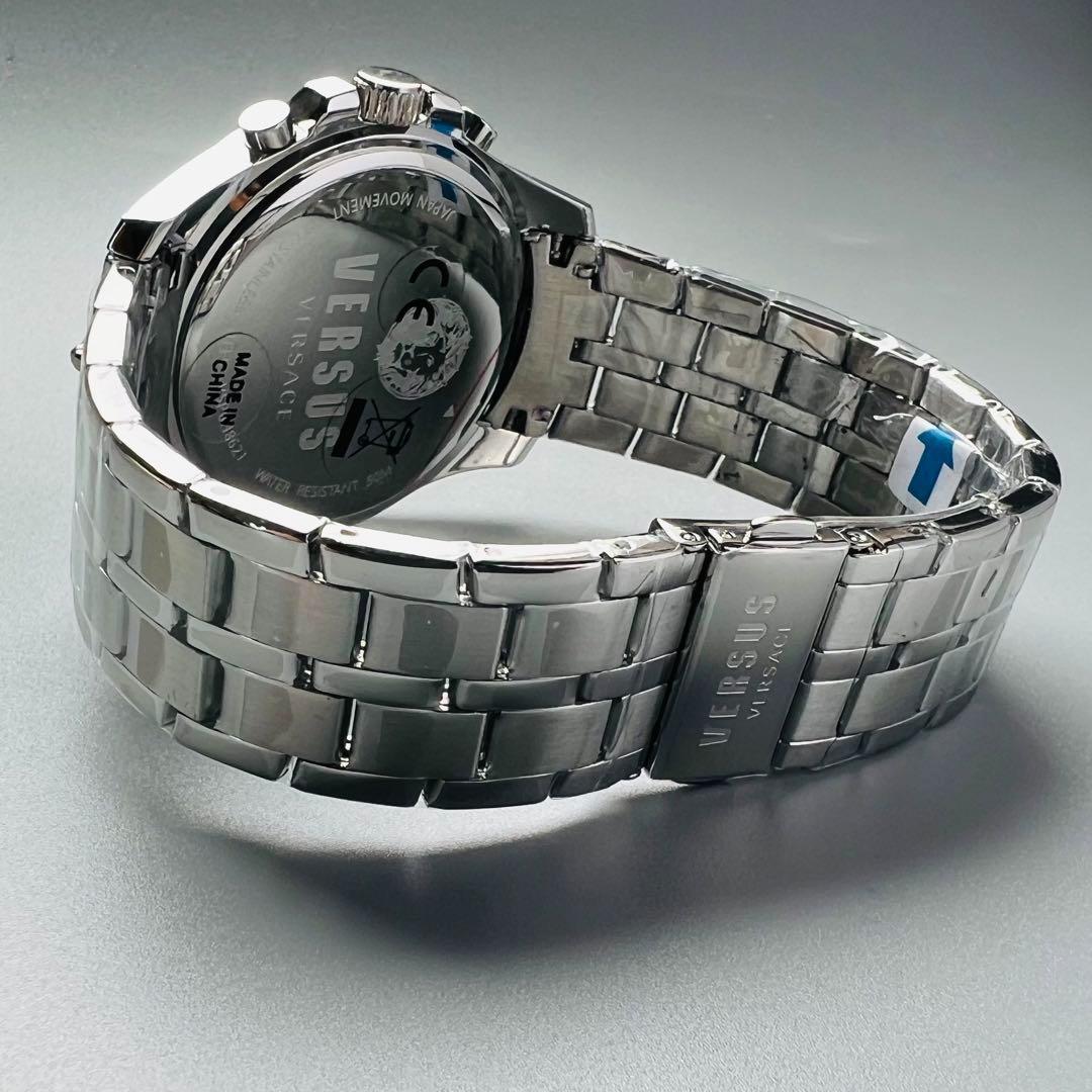 ヴェルサス ヴェルサーチ 腕時計 メンズ クォーツ 新品電池交換済み シルバー 新品 ベルサーチ メンズ クォーツ クロノグラフ ブラック_画像9