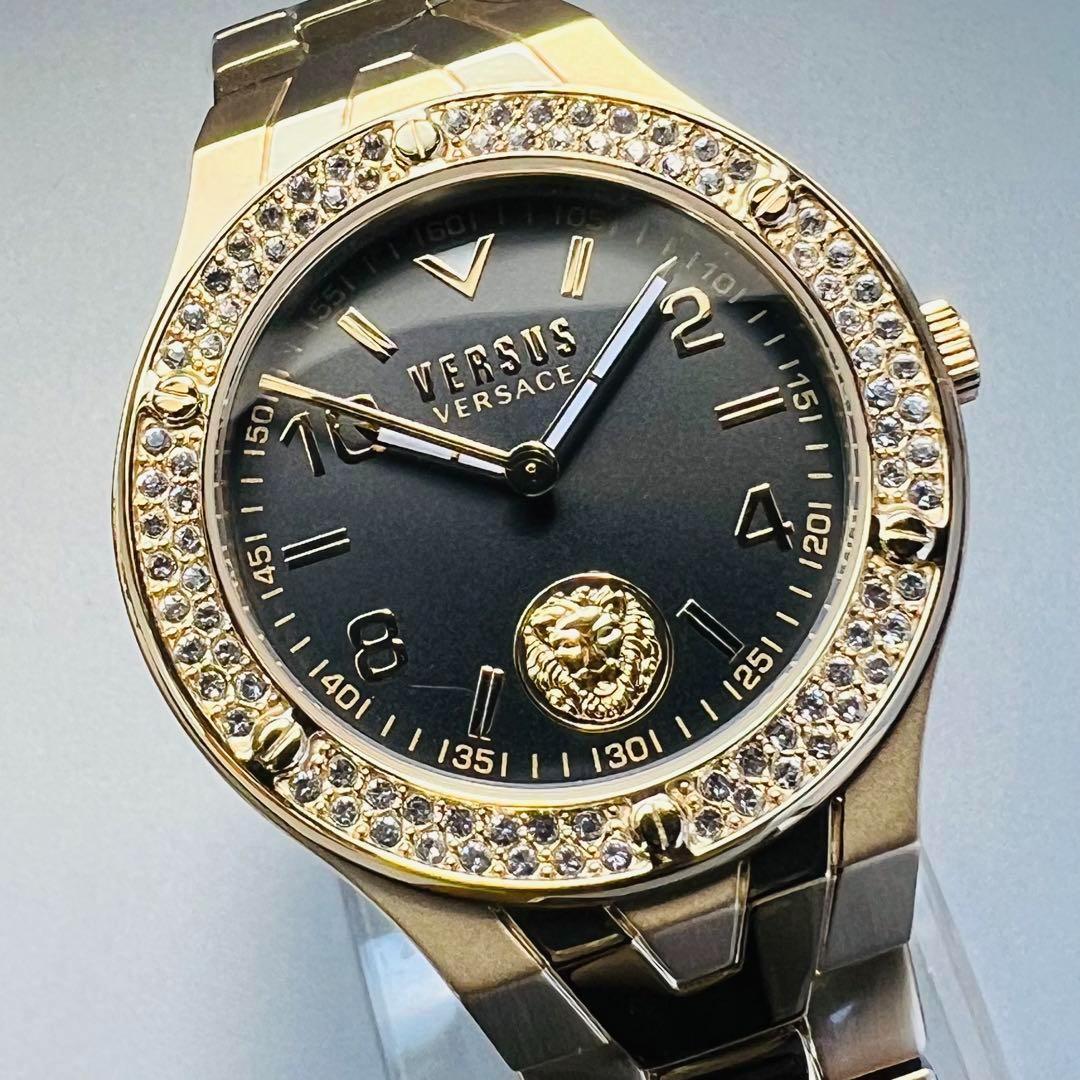 ヴェルサス ヴェルサーチ 腕時計 新品 ベルサーチ ゴールド ブラック
