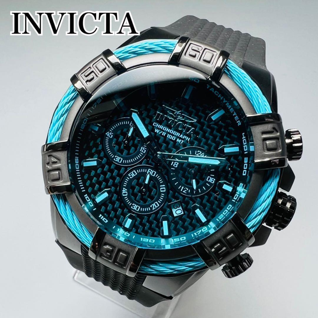 超可爱 ブルー インビクタ INVICTA 腕時計 新品 おしゃれ 黒 青 メンズ