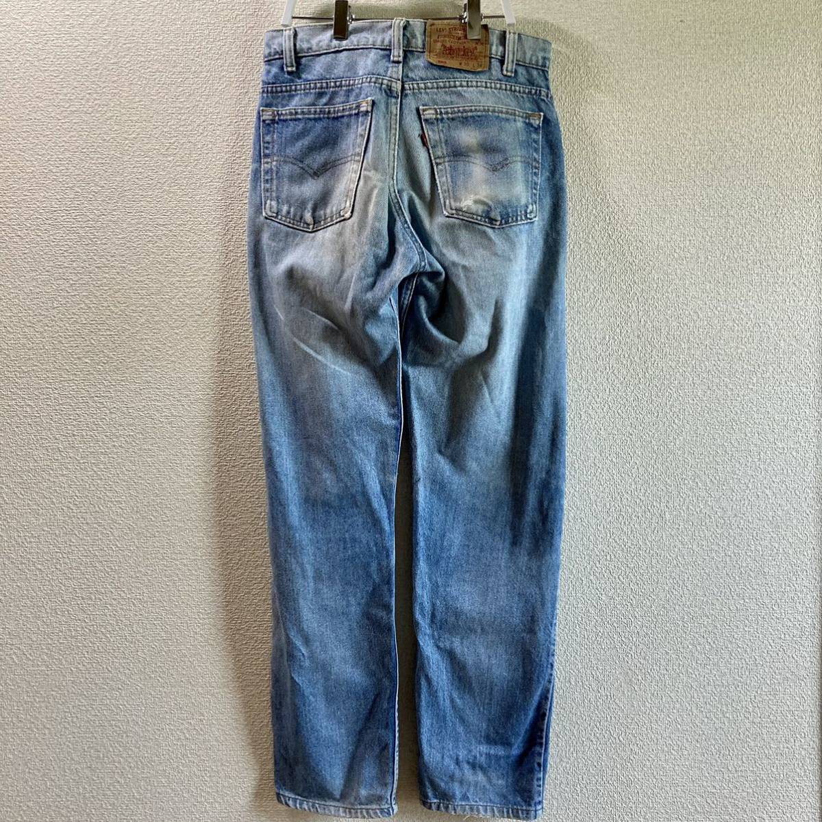 【made in USA】Levi's リーバイス 赤文字 505 ヒゲ 色落ち良 美ブルー W30L34実寸W30L31.5 1991年製 米国製 USA製 古着 501 デニムパンツ_画像3