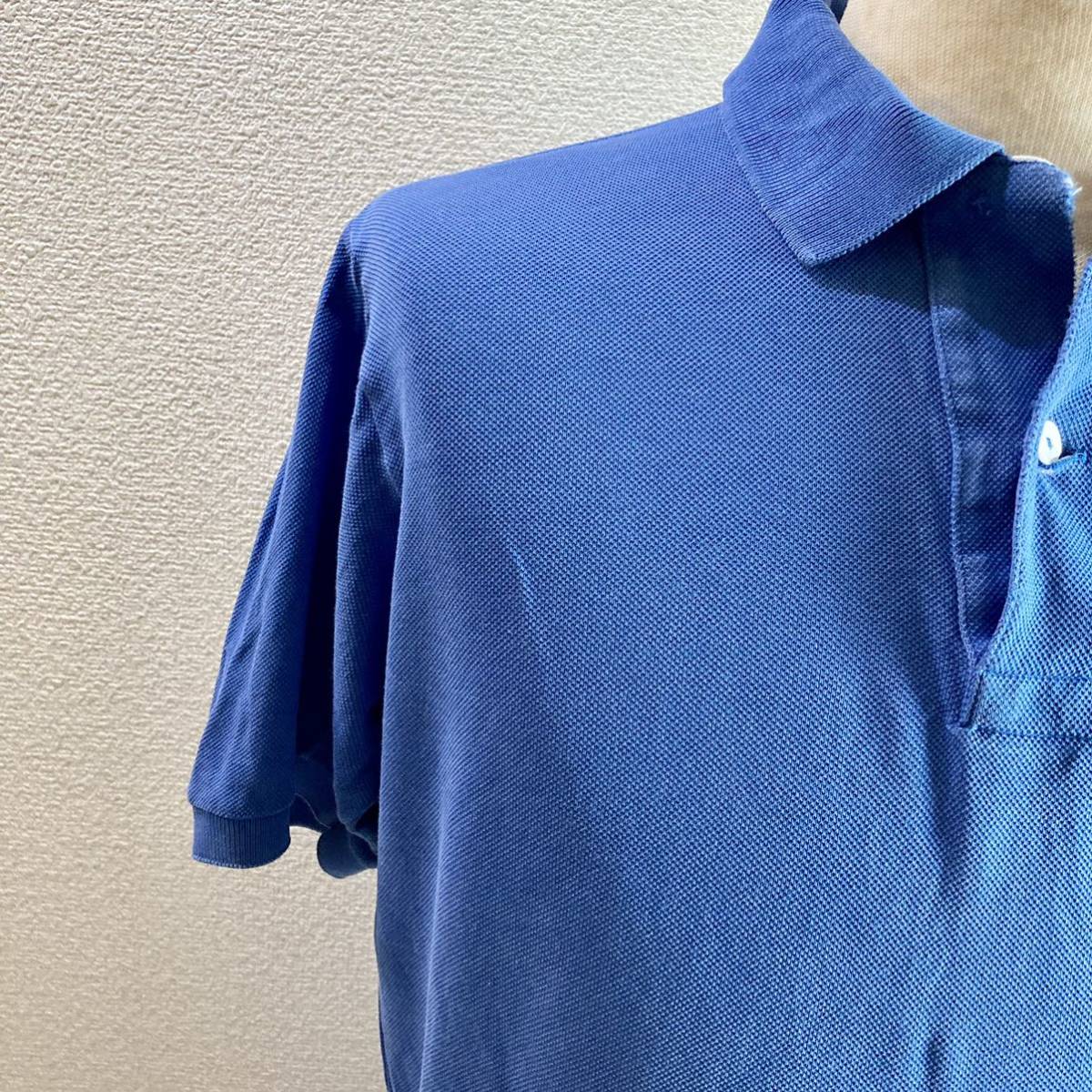 【made in FRANCE】 70s フランス製 CHEMISE LACOSTE シュミーズラコステ 鹿の子ポロシャツ 3 （M）青