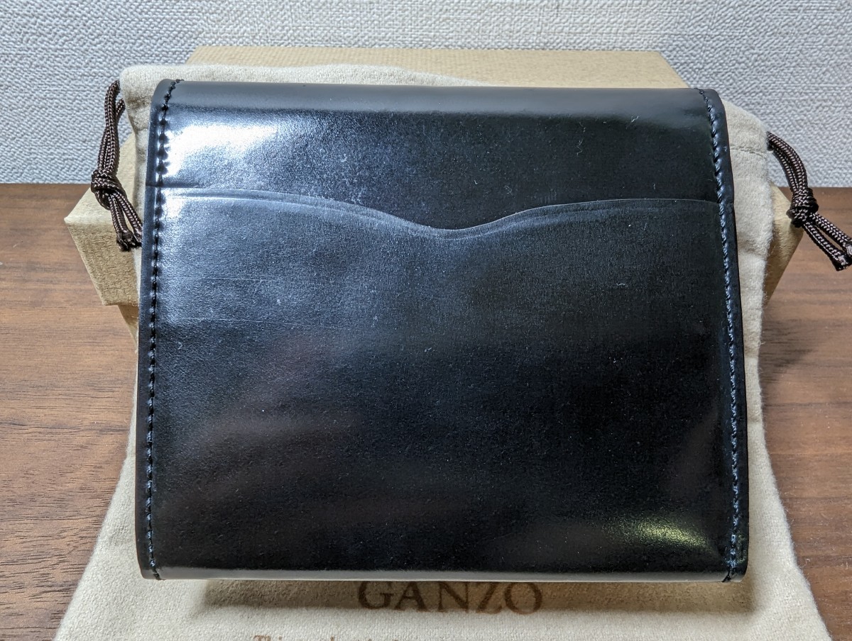 【未使用品/送料無料】GANZO / コンパクトフラップウォレット(2022年度 GANZO六本木店限定) ガンゾ 財布 シェルコードバン ブラック