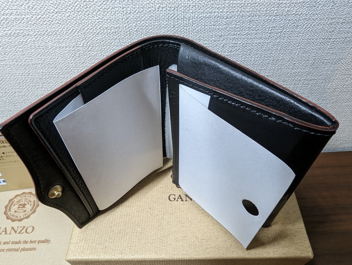 【未使用品/送料無料】GANZO / コンパクトフラップウォレット(2022年度 GANZO六本木店限定) ガンゾ 財布 シェルコードバン ブラック