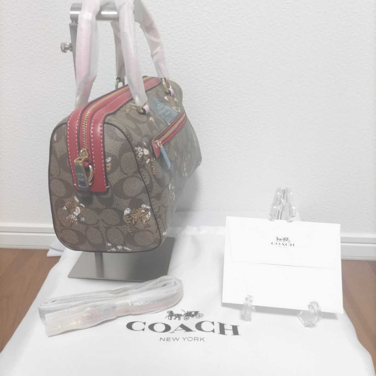 COACH コーチ ボストンバッグ ローアンサッチェル キャット ネコ 猫_画像4