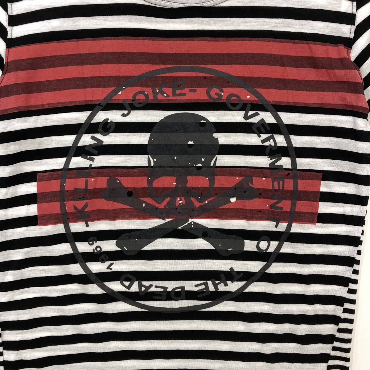 Roen スカル ロゴ ボーダー 半袖 Tシャツ 日本製 46サイズ (Mサイズ) ロエン 髑髏 ドクロ カットソー 3030528_画像9