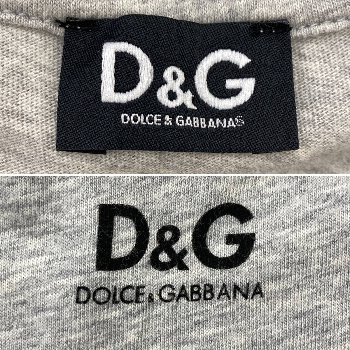 D&G DOLCE&GABBANA ダメージ加工 半袖 Tシャツ グレー メンズ Mサイズ ドルチェ&ガッバーナ ドルガバ カットソー 3060036_画像4