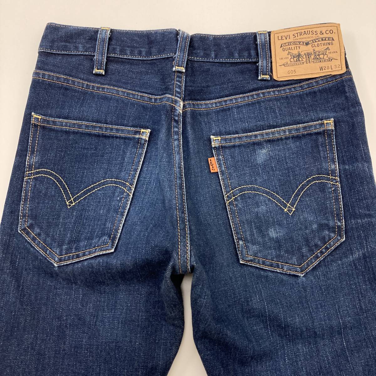 LVC LEVI'S VINTAGE CLOTHING 605 スリム デニムパンツ W28 リーバイス ビンテージ 復刻 BIGE トルコ製 606 42タロン オレンジタブ 3060287_画像8