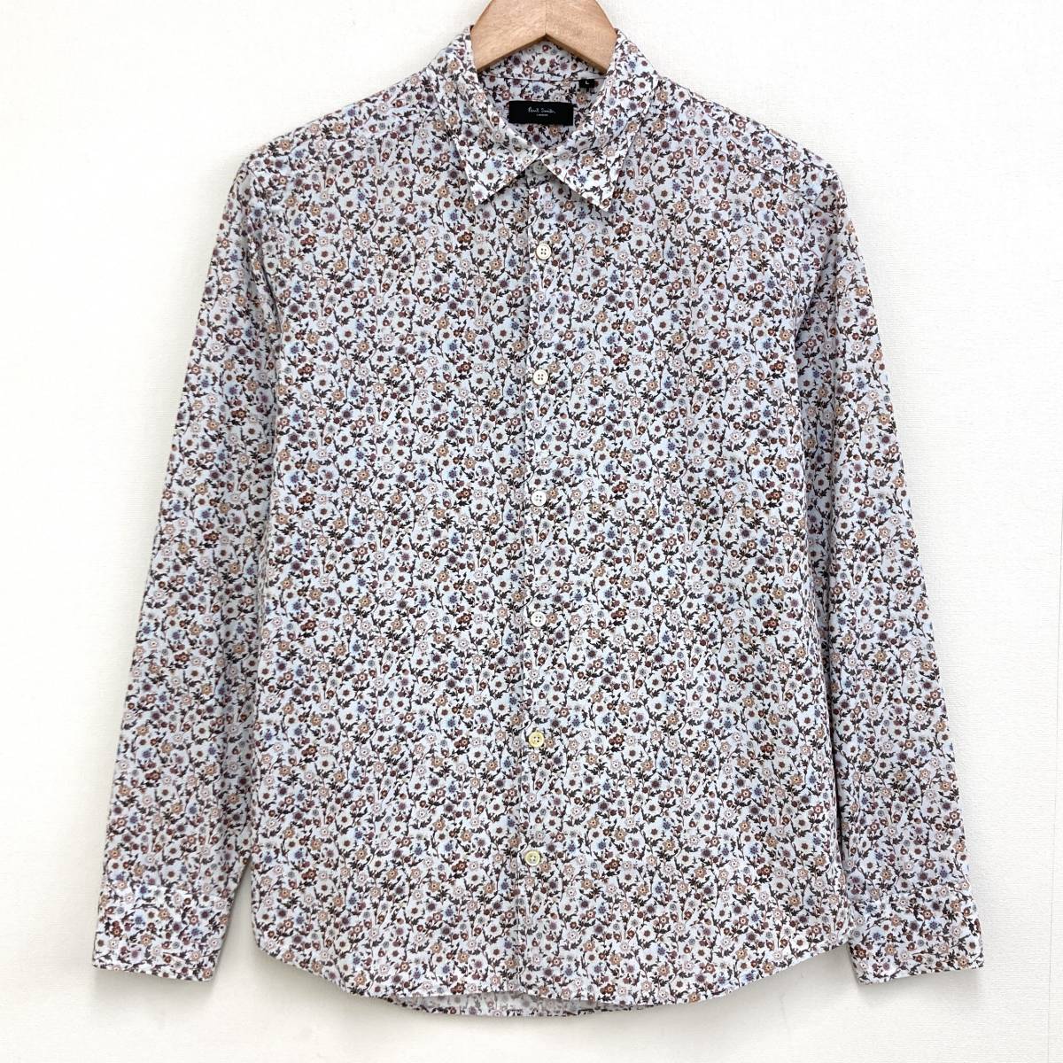 Paul Smith LONDON 花柄 長袖シャツ 日本製 メンズ Lサイズ PaulSmith