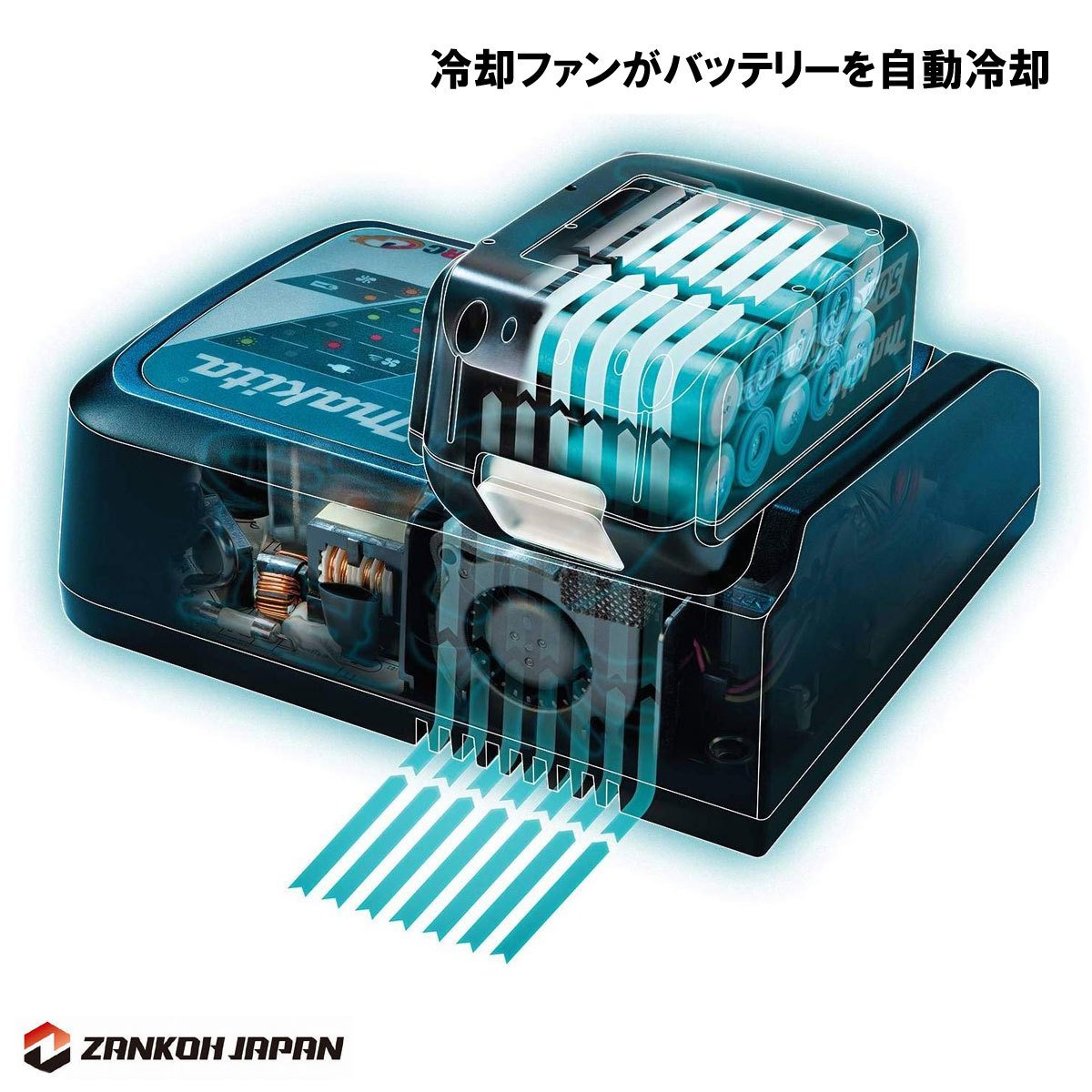 マキタ makita 急速充電器 DC18RC スライド式 BL1430B BL1830B 充電可 純正品 e_画像4