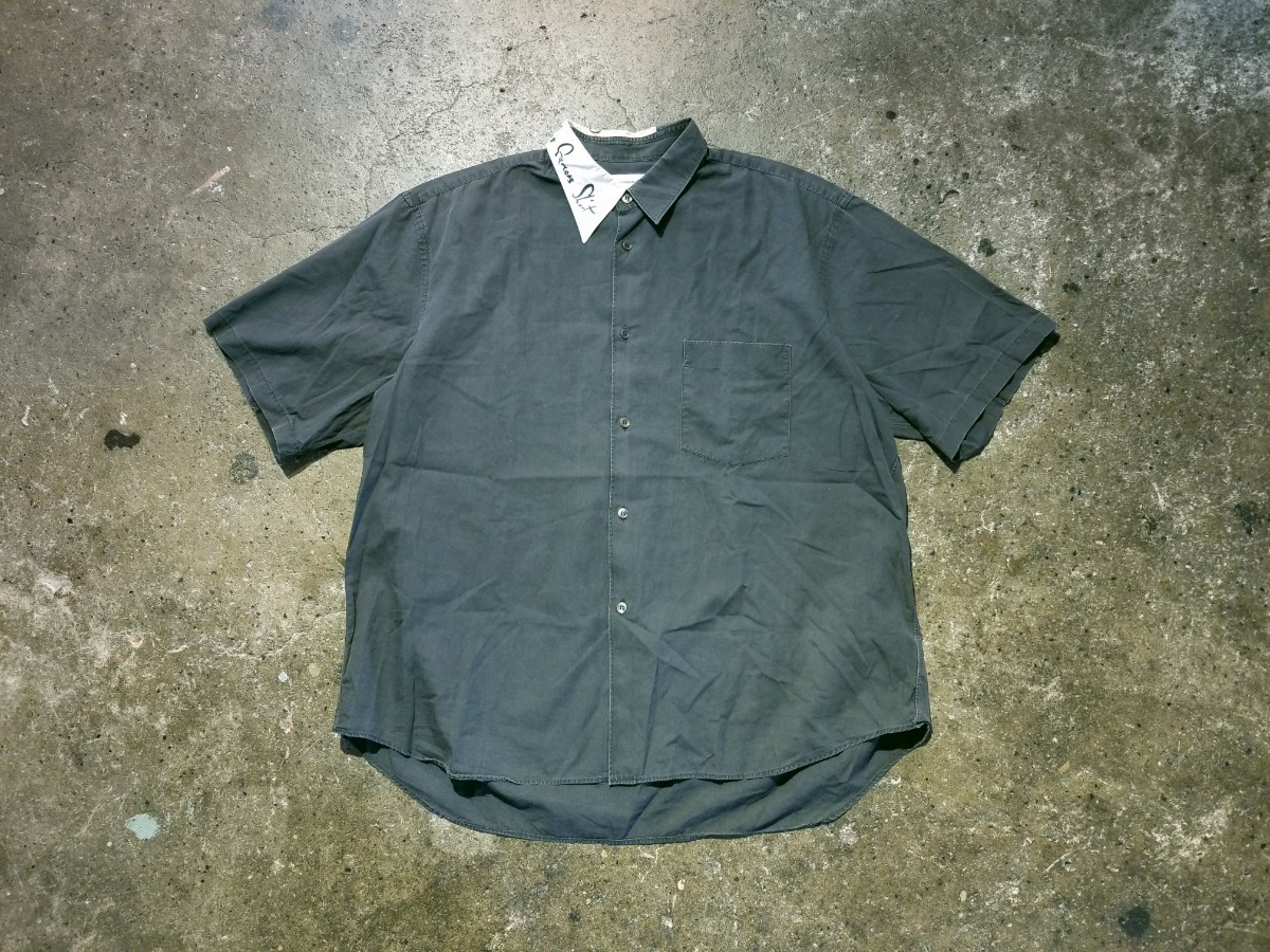 COMME des GARCONS SHIRT 88ss 襟ロゴ 半袖シャツ 1988ss 80s コムデギャルソンシャツ 初期 刺繍タグ