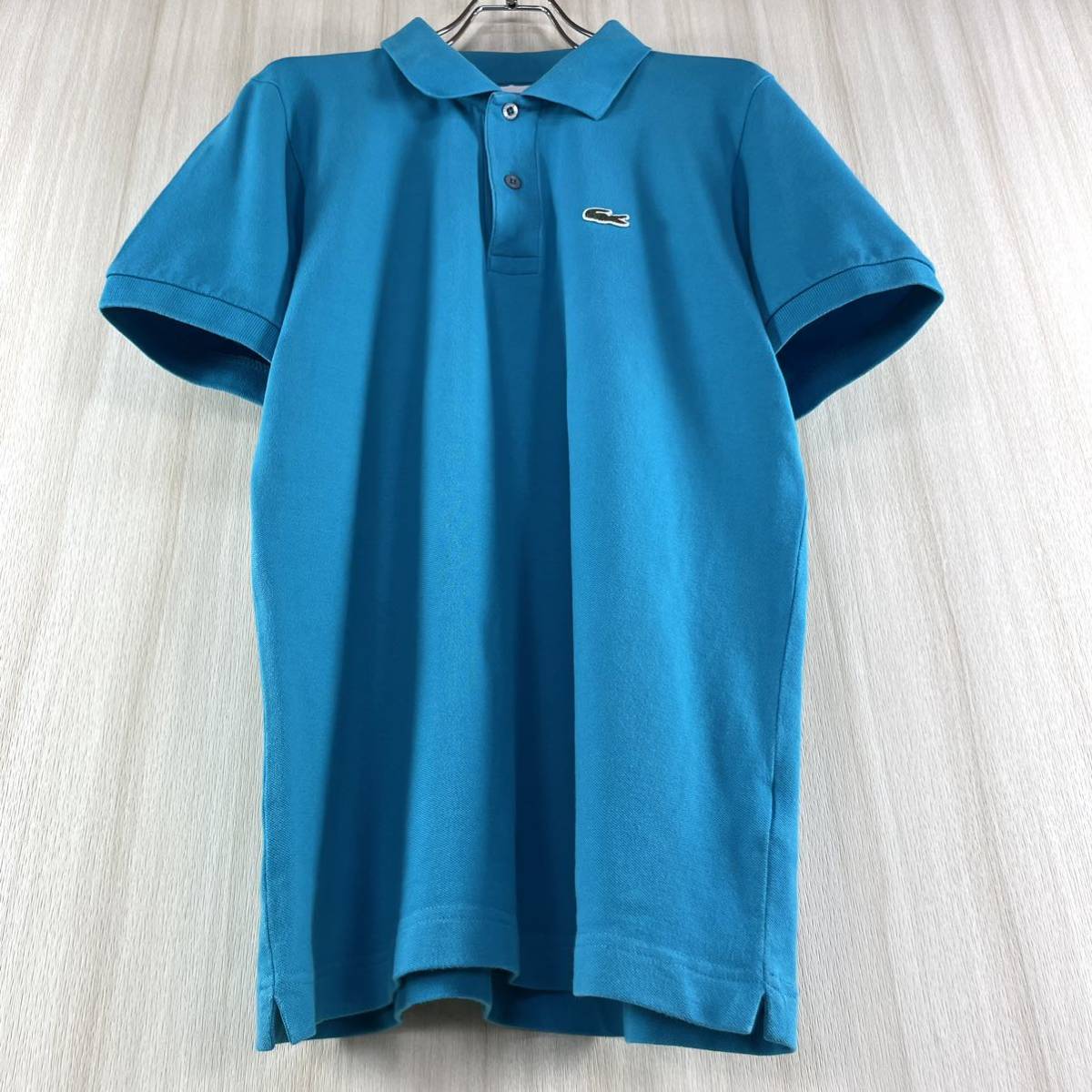 【王道ブランド】ラコステ ワニ 鹿子 半袖ポロ サイズ4 グレー M〜L相当 希少カラー】LACOSTE ラコステ ワニ ロゴボタン 鹿の子 半袖