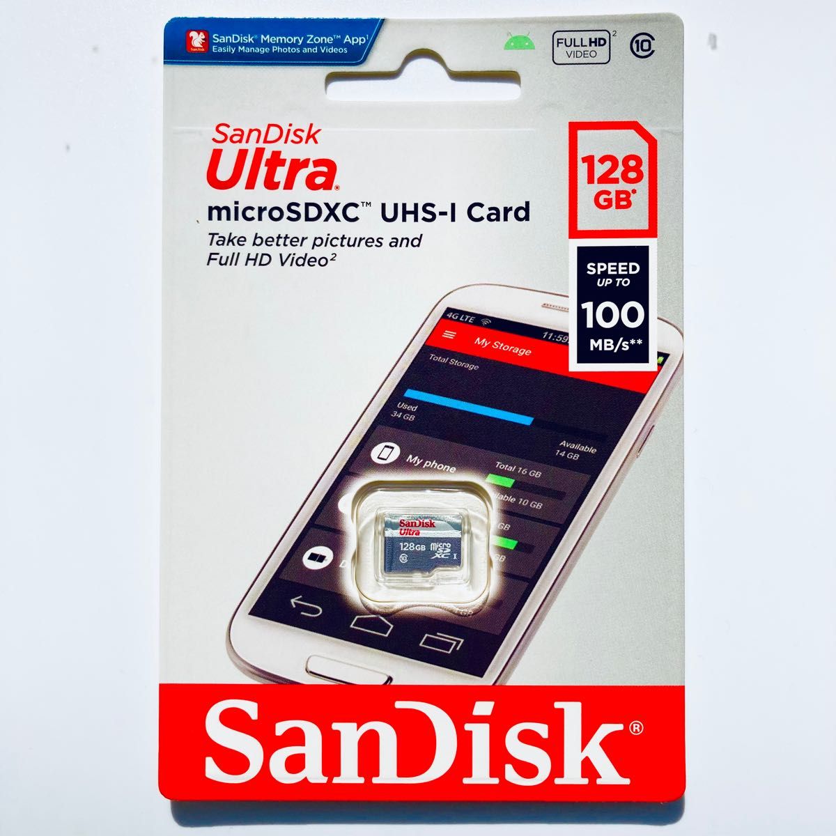 SanDisk micro SD 128GB 新品 マイクロ SD カード 1枚 100MB/秒