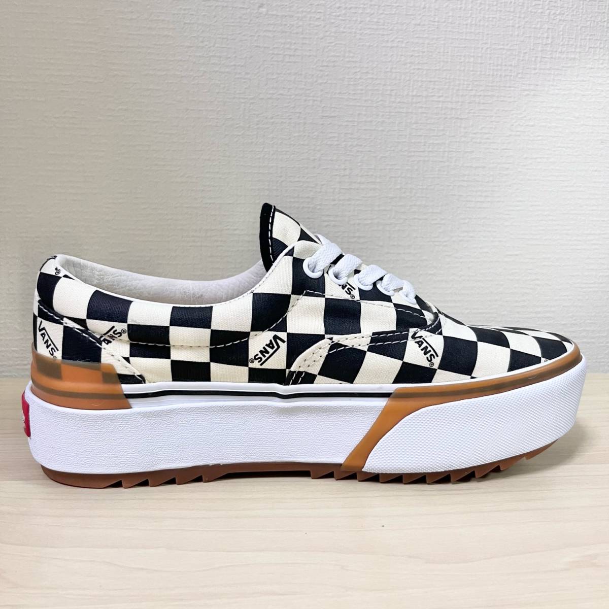 売れ筋アイテムラン VANS バンズ 厚底スニーカー チェック柄 25.0cm