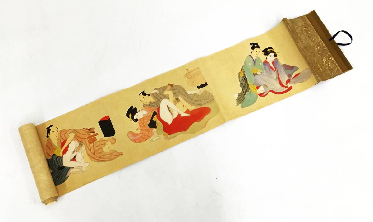 春画 巻物 約23cm 浮世絵 枕絵 秘画 絵画 艶画 美人画 着色画 春画 巻物 約23cm 浮世絵 枕絵 秘画 絵画 艶画 美人画 着色画