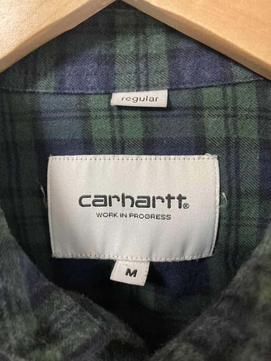 carhartt カーハート　ネルシャツ　チェック　グリーン　Mサイズ　長袖シャツ_画像3