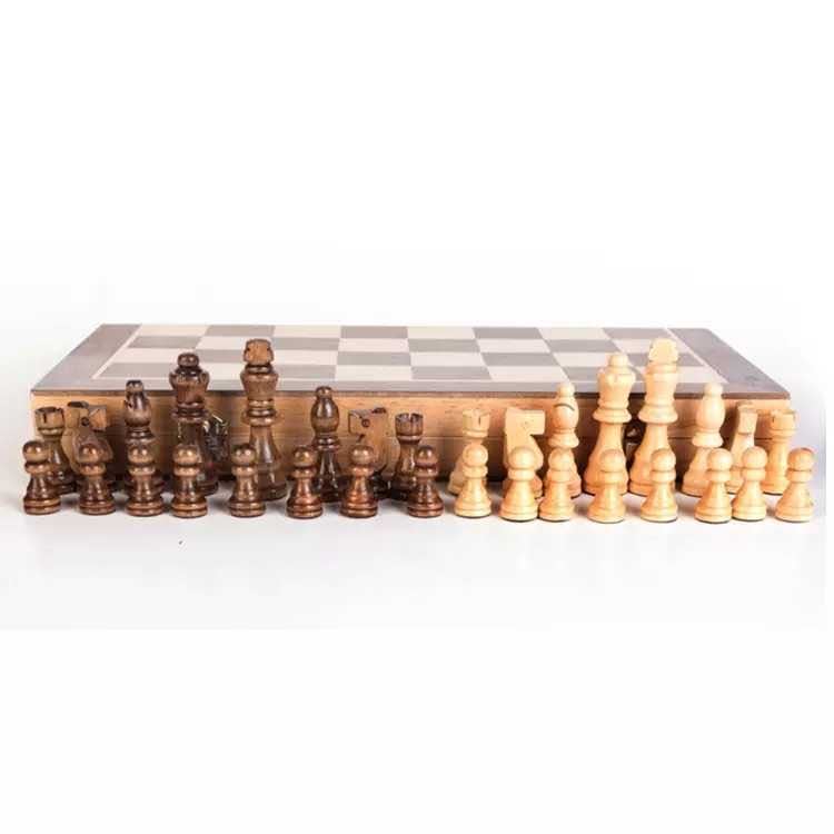 ☆送料無料☆ BIG チェス木製木製チェッカーボード木製個折りたたみチェスボードハイエンドパズルチェスゲーム 30×30×2.5