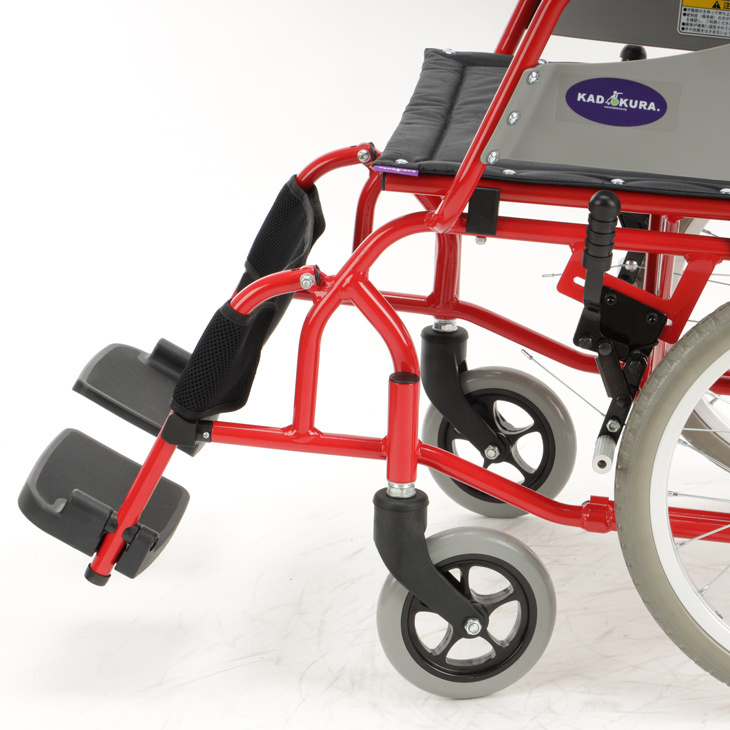 車椅子 車いす 車イス 軽量 コンパクト 介助用 アカシア レッド H201