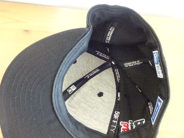 （NEW ERA）５９FIFTY　メンズ・キッズ帽子　黒色帽子　サイズ５５・８cm　ウール　キャップ　帽子　BIG UP!_画像7