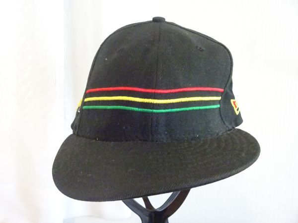 （NEW ERA）５９FIFTY　メンズ・キッズ帽子　黒色帽子　サイズ５５・８cm　ウール　キャップ　帽子　BIG UP!_画像1