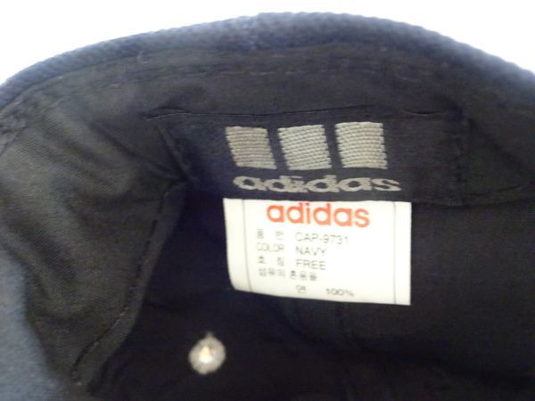 （adidas）アディダス　紺色帽子　メンズ・レディース　サイズ５７cm〜５９cm　キャップ　帽子　3本線_画像8