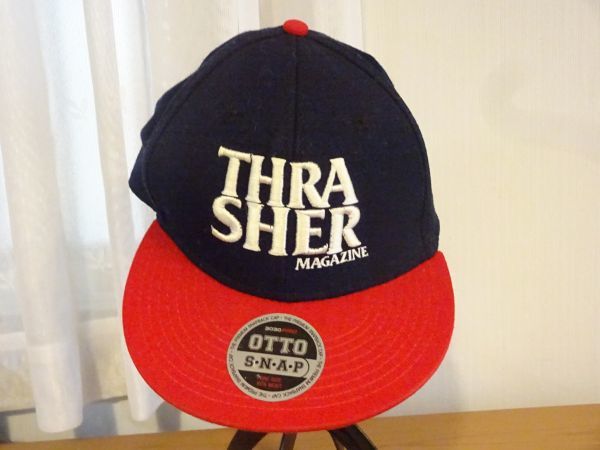 （THRASHER MAGAZINE）OTTO　メンズ　SNAP　サイズ５７cm〜５９cm　キャップ　帽子　赤色＆紺色_画像1