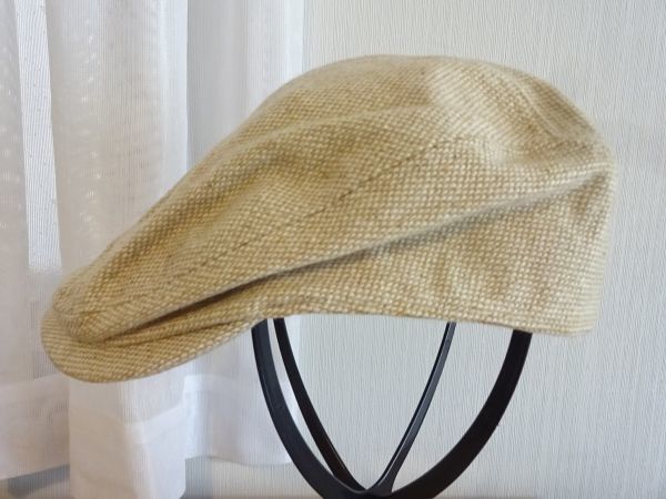 〜韓国製〜メンズ ベージュ色 ハンチング スタイル帽子 サイズ５７cm〜５９cm キャップ 帽子 ウール使用の画像1