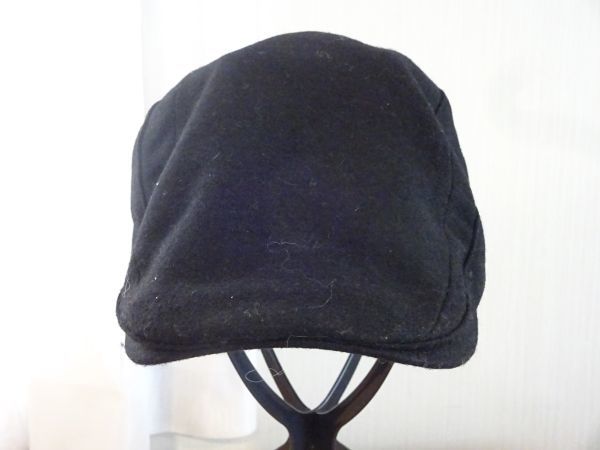 〜grace hats〜メンズ　黒色帽子　ハンチング サイズ５７cm〜５９cm　キャップ　帽子　ウール使用　スタイルハット_画像2