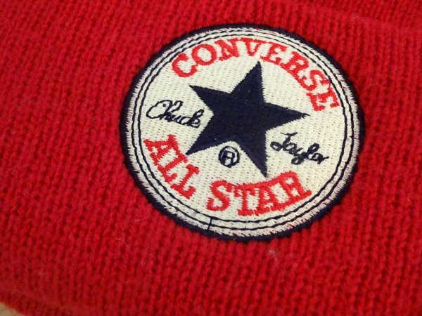 ・CONVERSE・キッズ帽子　コンバース　赤色帽子　ニット帽　サイズ５３cm〜５５cm　キャップ　帽子　栗原　韓国製_画像7