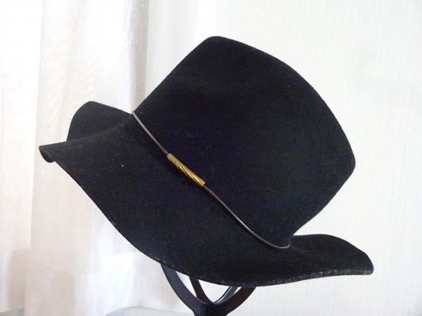 ↑cache＊nez ↑レディース・メンズ 中折れハット 黒色帽子 サイズ５７cm〜５９cm キャップ 帽子 ソフト帽の画像1