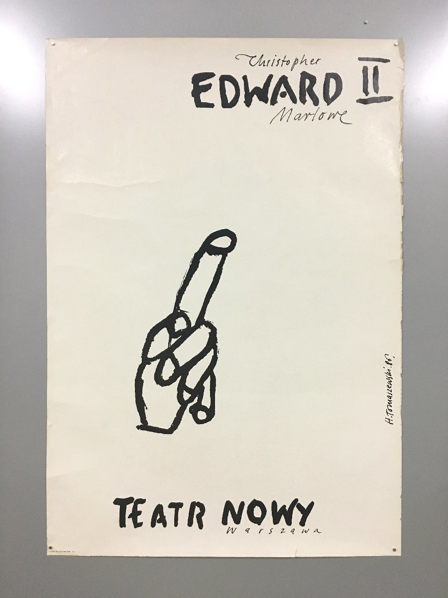 ポスター『EDWARD II』　1986　Henryk Tomaszewski ヘンリク　トマシェフスキ　大判　68x98cm　グラフィックデザイン_画像1