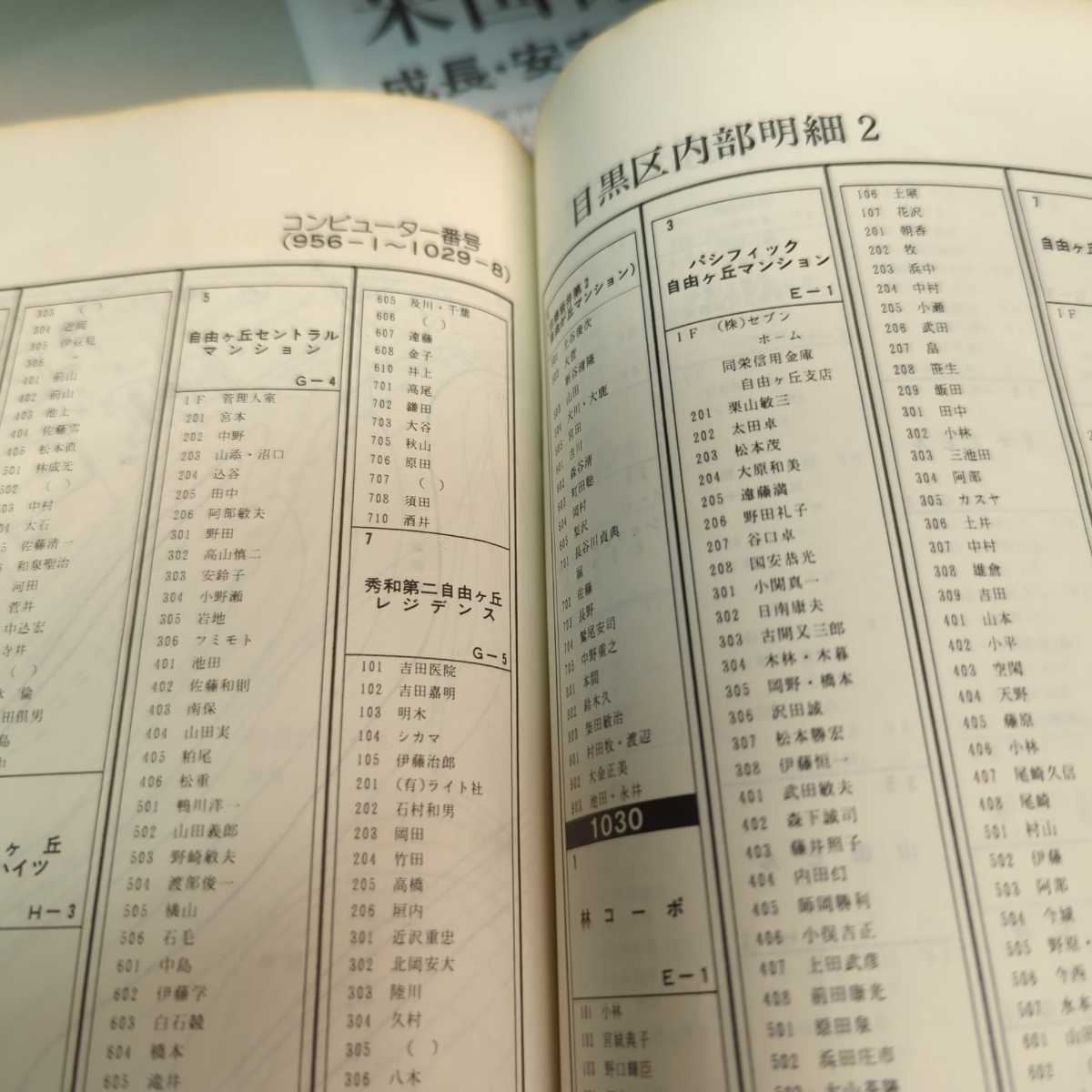 ■送料無料 B4大判 航空住宅地図帳 「東京都　目黒区」1989年表紙無し 公共施設地図航空株式会社 不動産業界向け住宅地図 _画像8